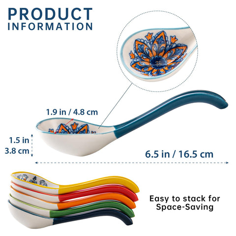 Long-handle ramen spoon from HENXFEN LEAD for easy reach and grip.
