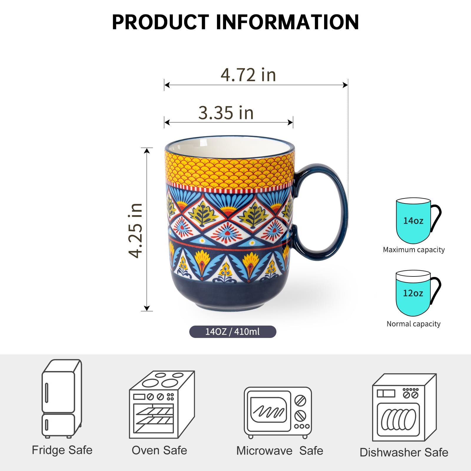 HENXFEN LEAD porcelain mug closeup showing smooth glaze and durability.