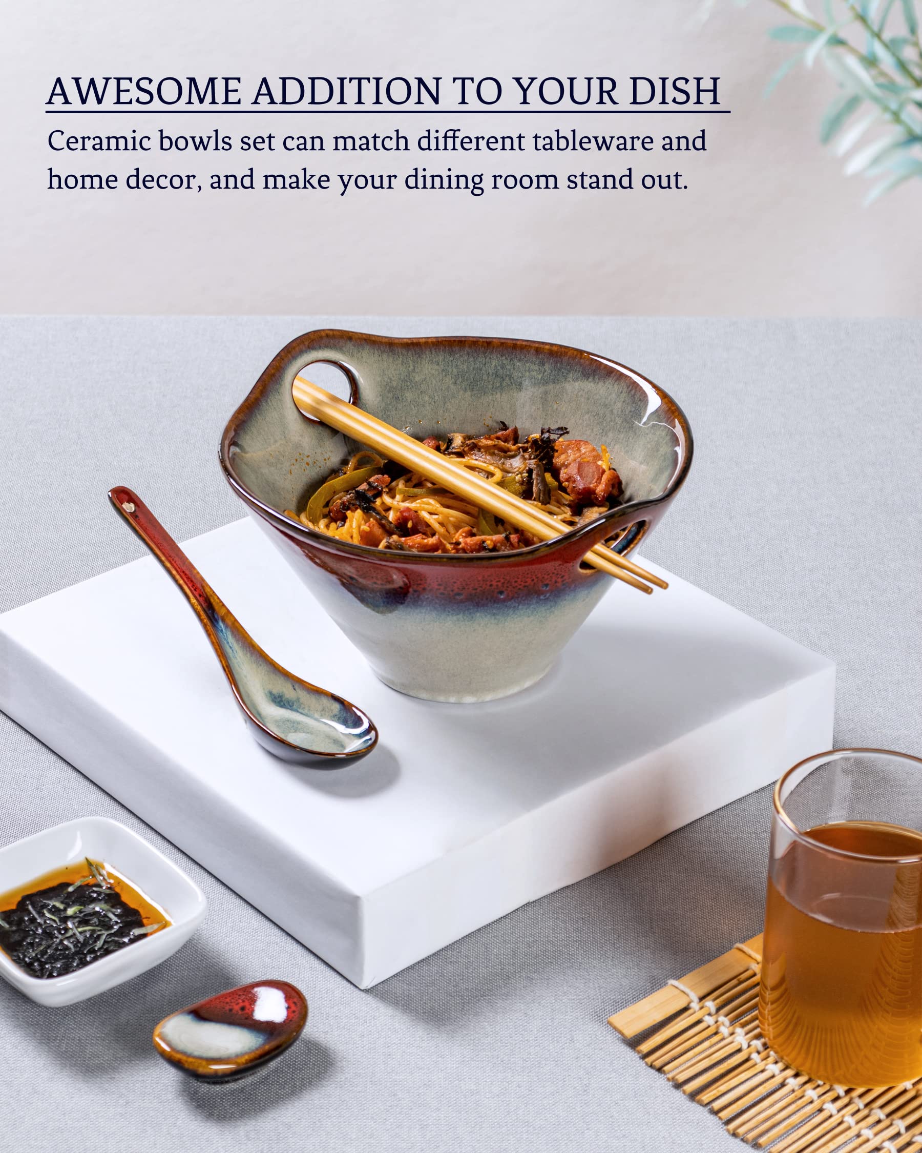 HENXFEN LEAD porcelain bowls that resist odors and stains.