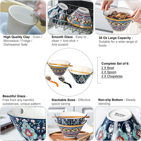 HENXFEN LEAD pattern detail—boho ceramic with vibrant colors for stylish table.