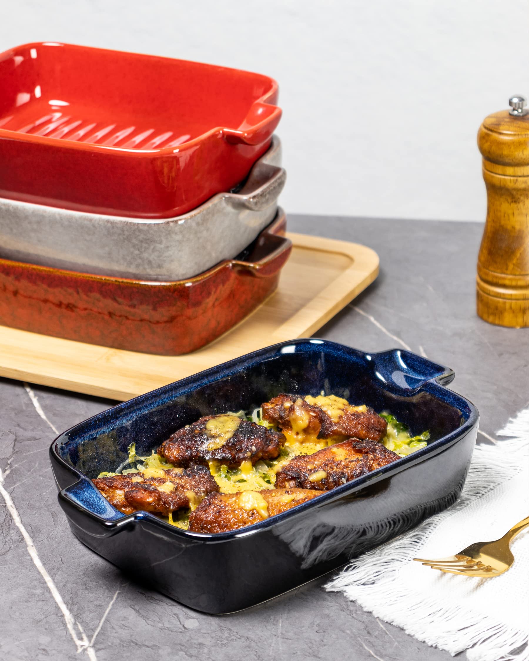 HENXFEN LEAD serving-ready bakeware ideal for entertaining guests.