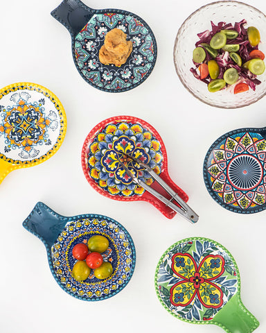 HENXFEN LEAD spoon rest with geometric Bohemian pattern adds color and protects cookware during meal prep