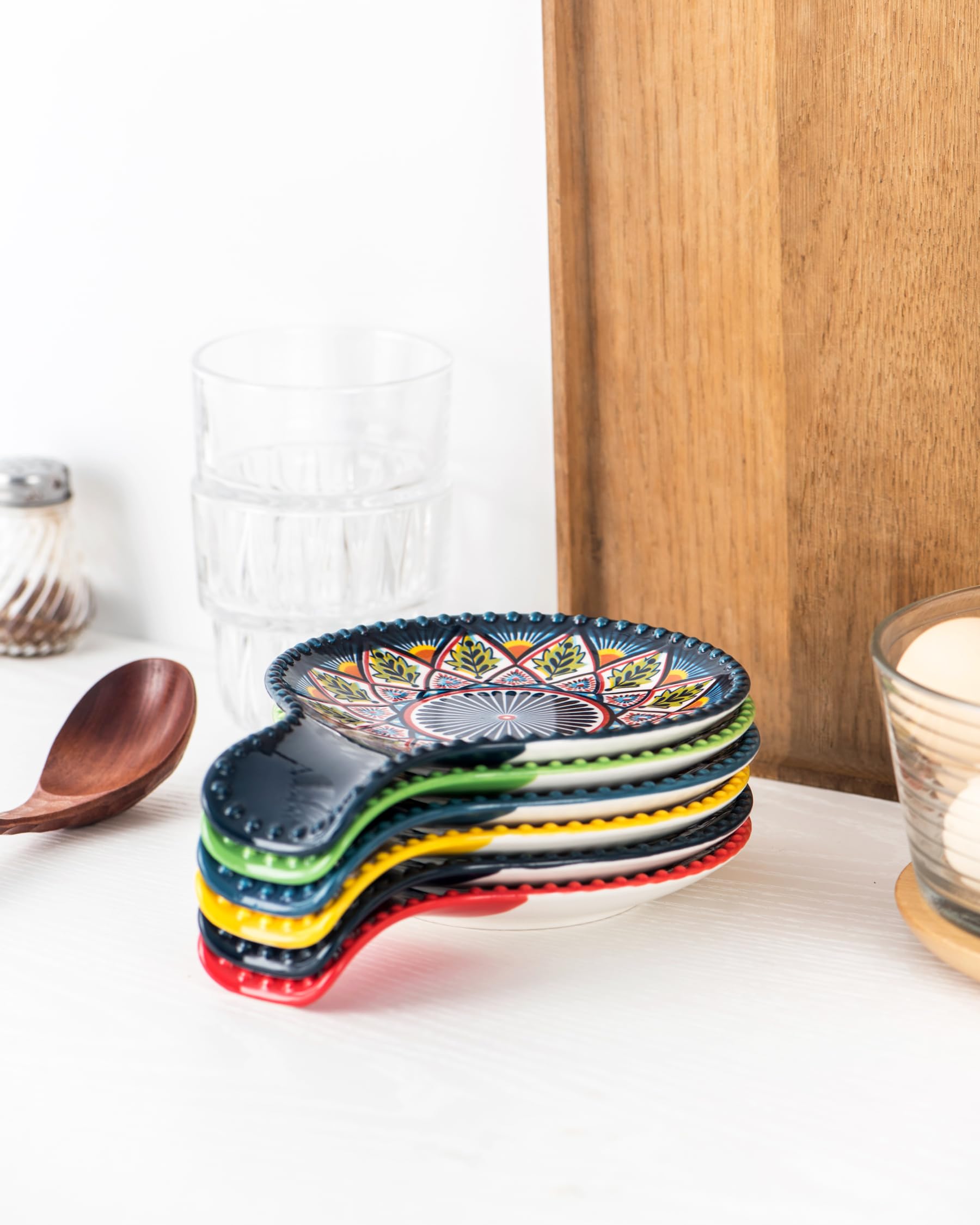 HENXFEN LEAD versatile spoon rest doubles as a small saucer for condiments or jewelry