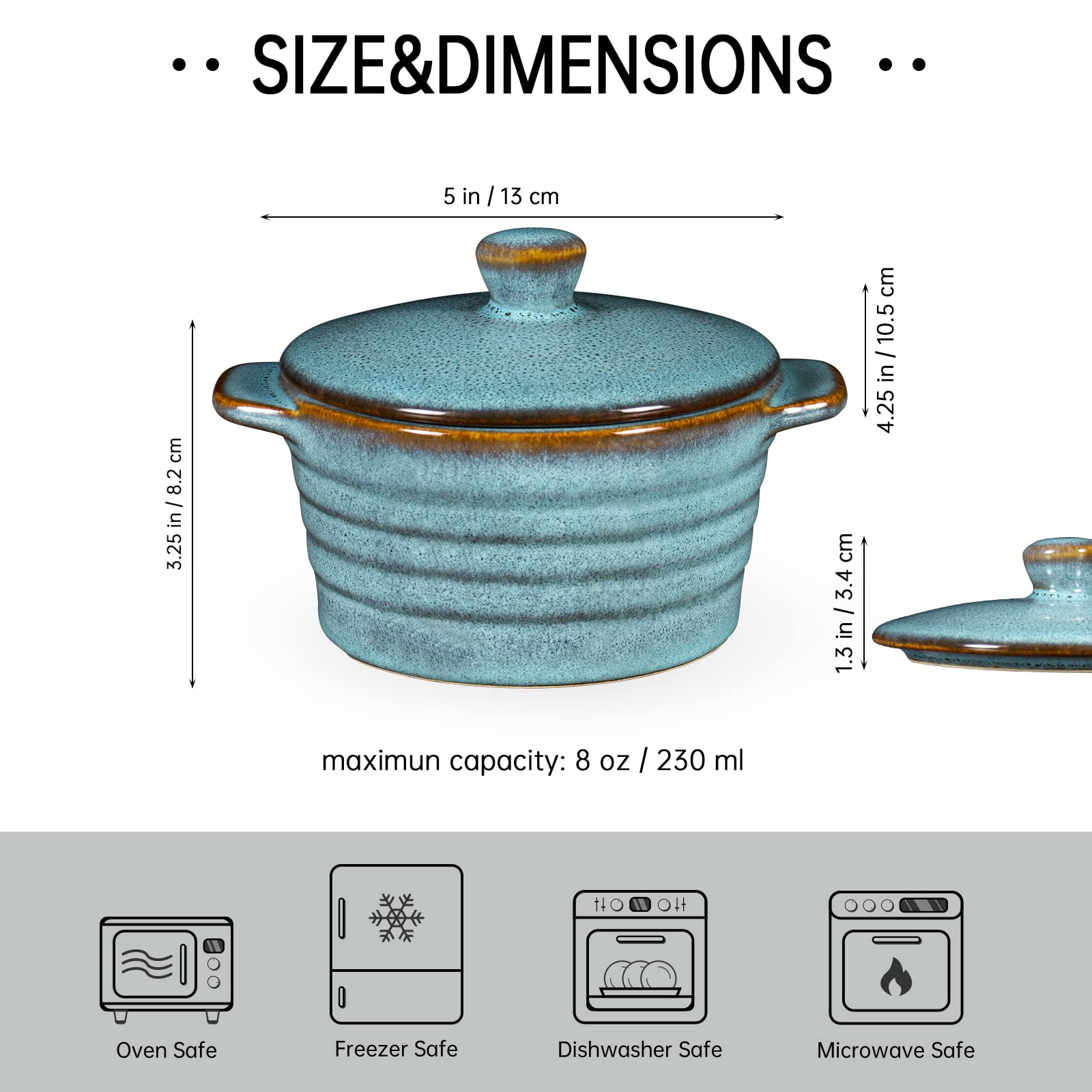 HENXFEN LEAD ramekin on table, ideal for individual servings
