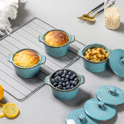 HENXFEN LEAD creme brulee ramekin stacked for compact storage