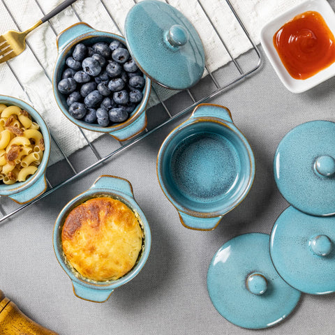 HENXFEN LEAD ramekin with food, perfect for desserts or sides