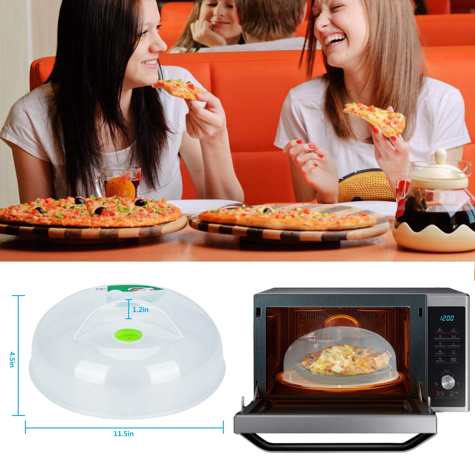 HENYU steam-vented microwave cover with handles for easy lifting.
