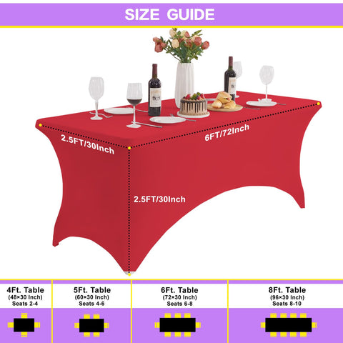 Heochy red rectangular cloth available in colors for weddings and parties.