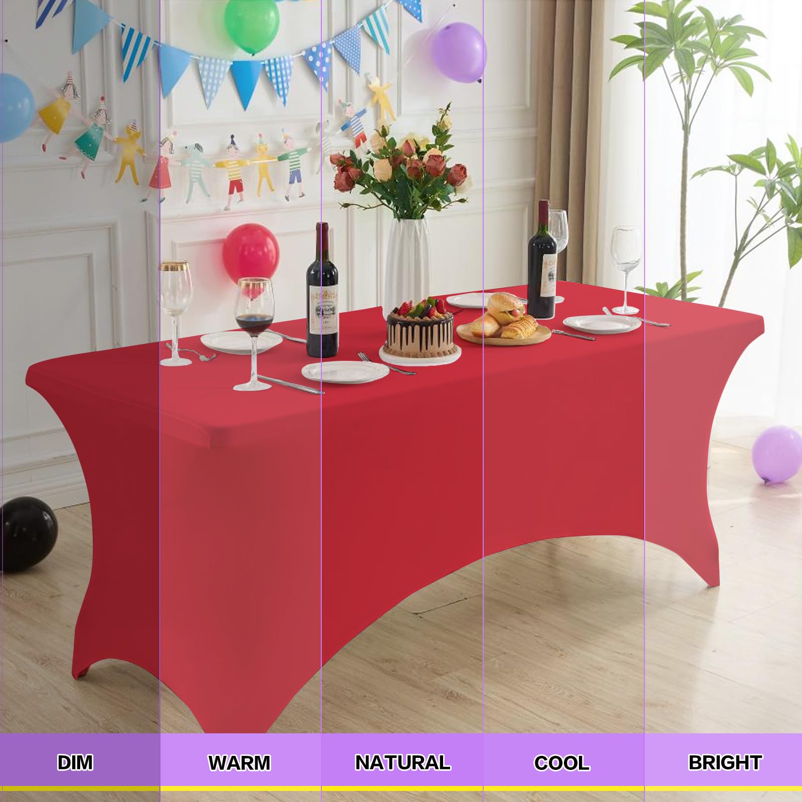 Heochy table cloth with leg pockets helps keep the cover flat and in place.
