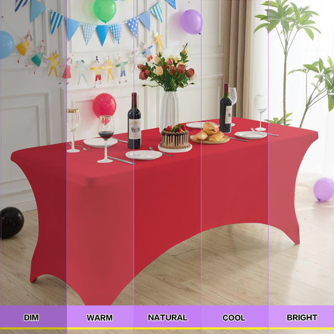 Heochy table cloth with leg pockets helps keep the cover flat and in place.