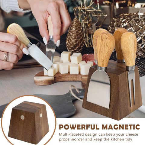 HEORIM rectangular knife one in action slicing cheese with precision.