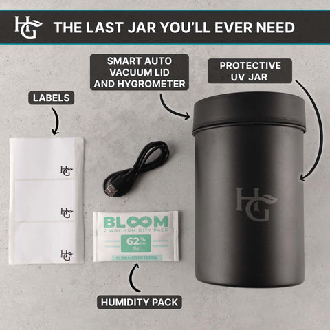 Herb Guard anti-static jar protects contents from static loss.