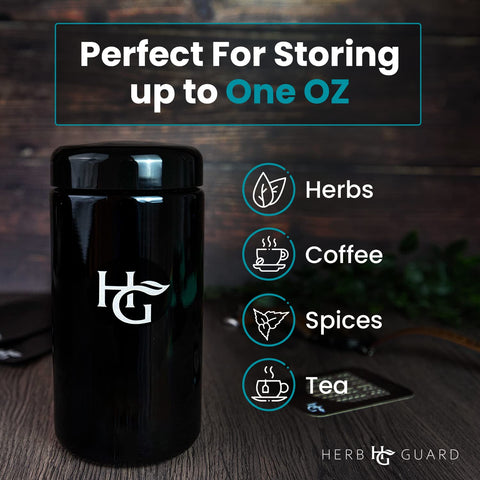 Herb Guard antistatic glass reduces static cling to protect contents