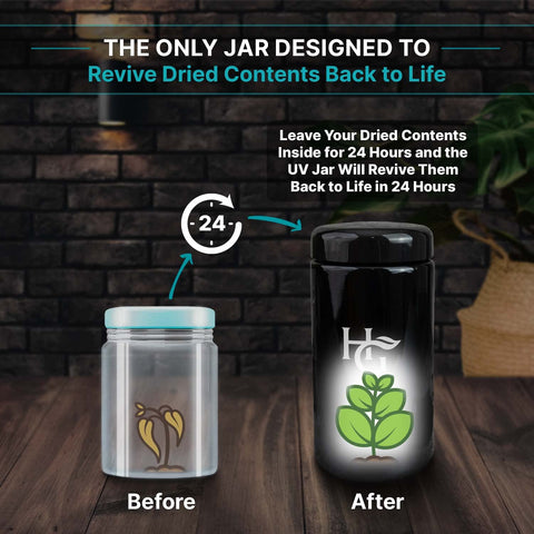 Herb Guard travel-friendly kit with jar and resealable bags for transport