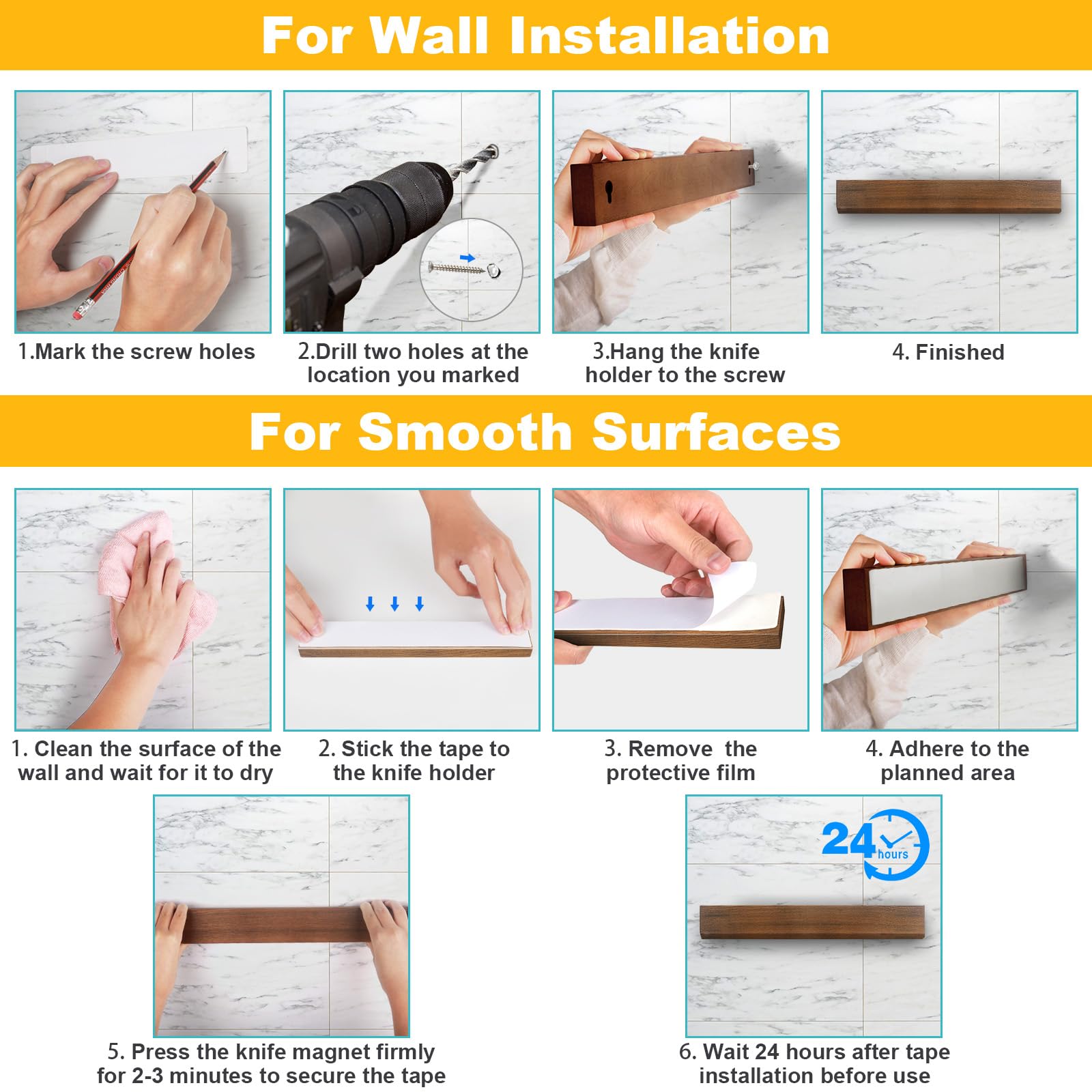 Hereof kitchen magnetic strip on fridge frees counter space
