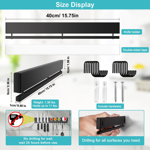 HEREOF knife holder with 10 hooks displaying utensils for easy access