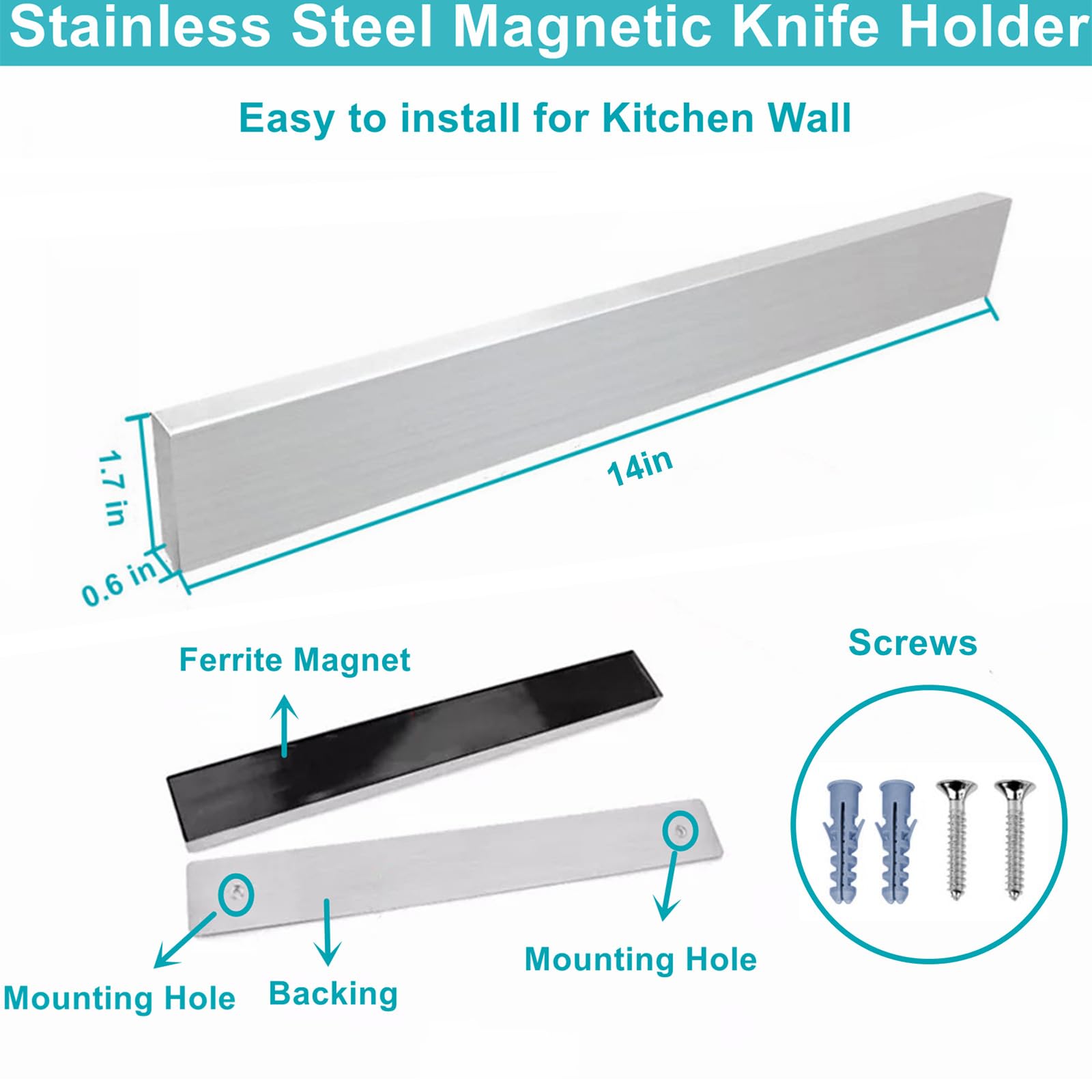 HEREOF knife magnetic strip on fridge saves counter space and boosts organization.