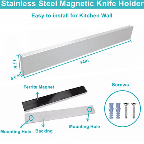 HEREOF knife magnetic strip on fridge saves counter space and boosts organization.