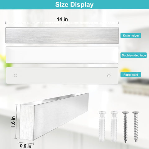 HEREOF adhesive-back knife strip easy mounting on smooth surfaces, ideal for renters