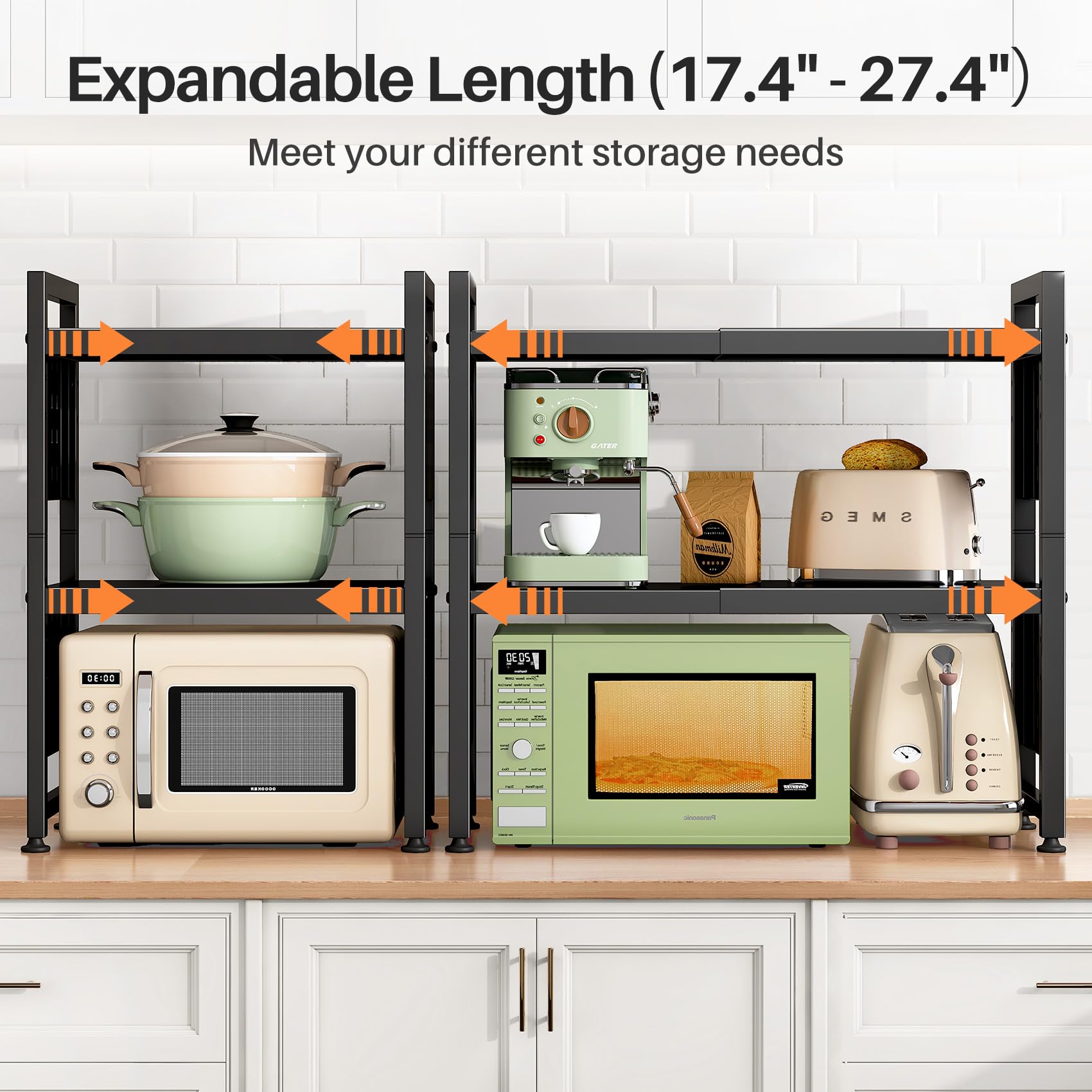 HERJOY heavy-duty microwave rack supports up to 200 lbs for sturdy performance