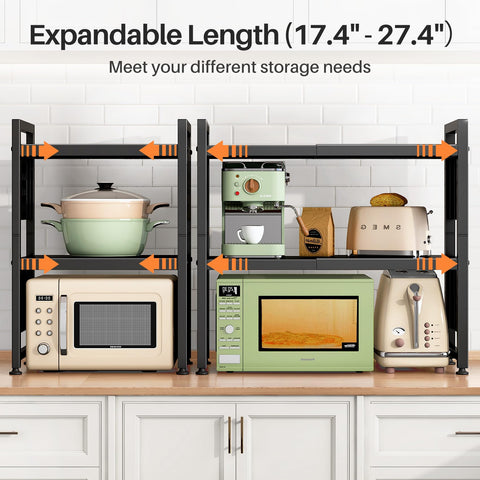HERJOY heavy-duty microwave rack supports up to 200 lbs for sturdy performance