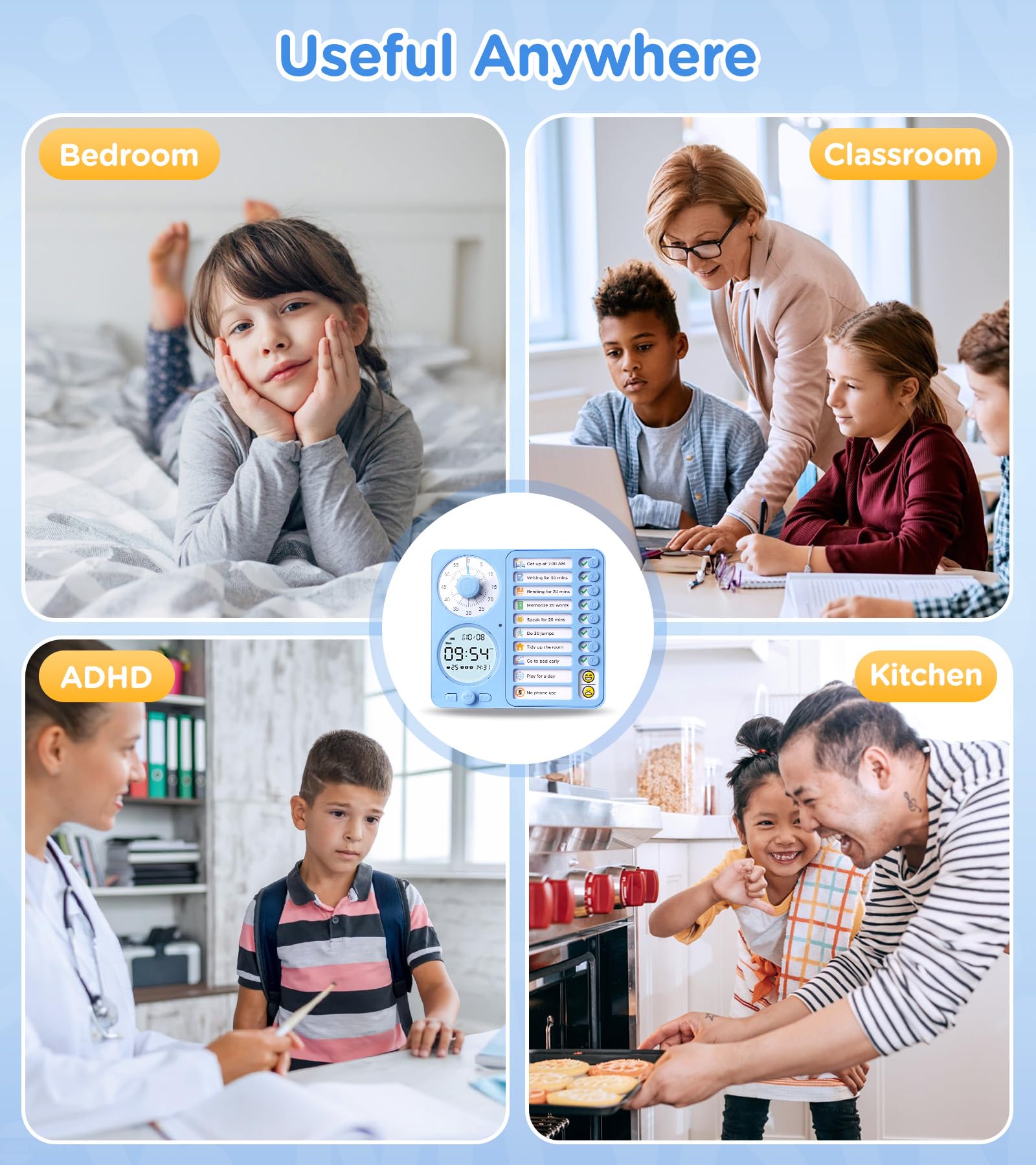 Herloreen classroom desk timer enhances daily schedules and independence.