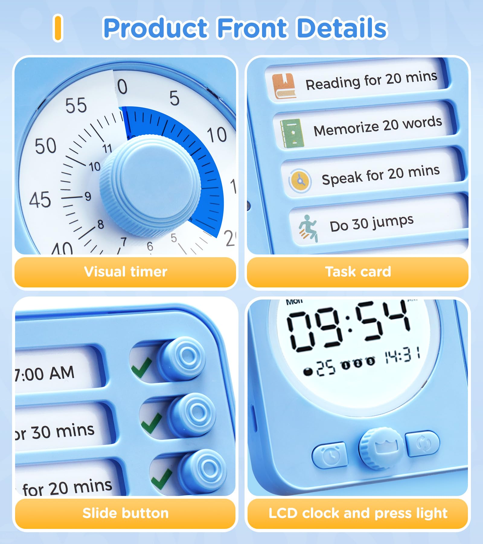 Herloreen visual timer chore chart board helps manage tasks at home or school.