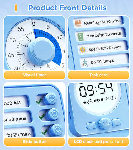 Herloreen visual timer chore chart board helps manage tasks at home or school.