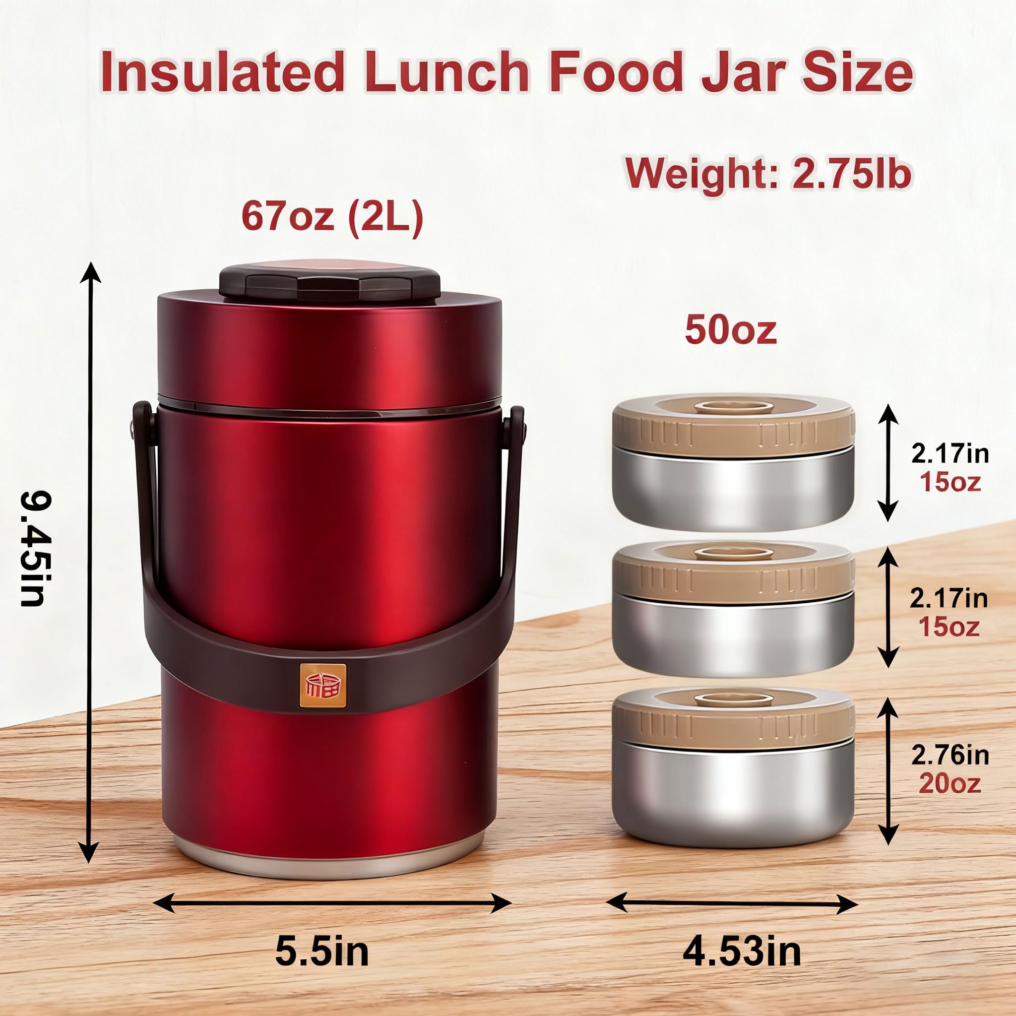Hermarm 67oz lunchbox open lid reveals easy access to hot meals.