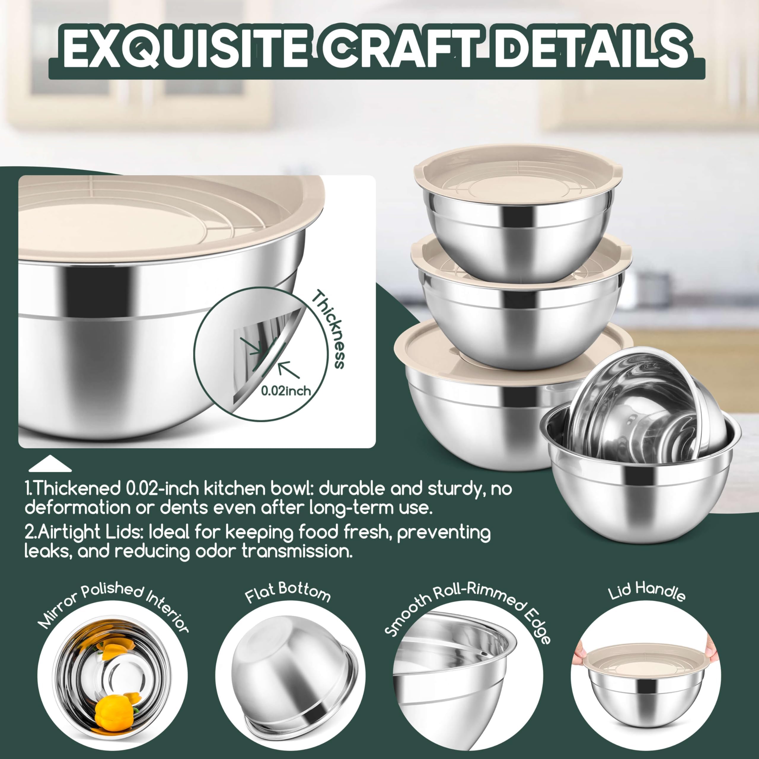 Herogo 2.5qt bowl ideal for batches and salads