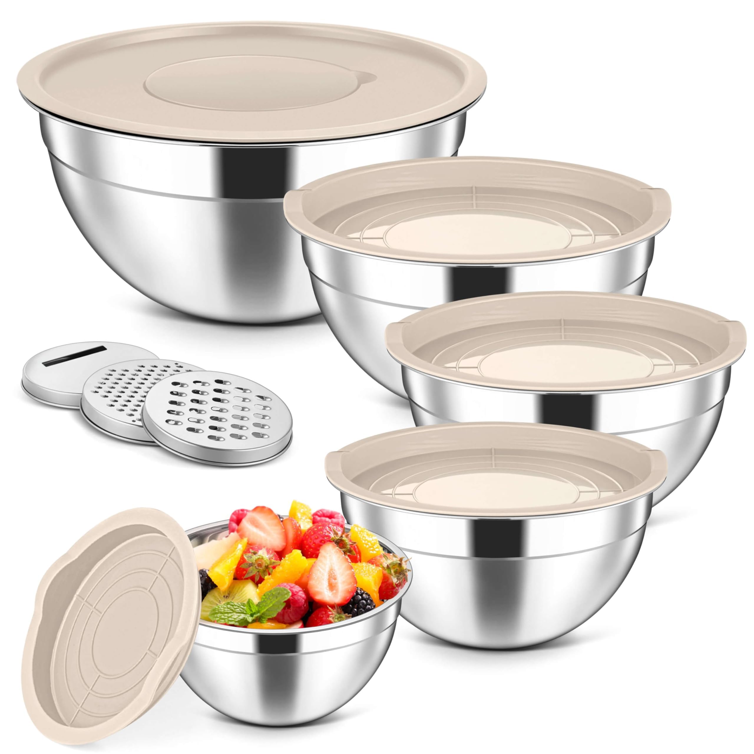 Herogo 4.6qt mixing bowl with lid for versatile prep