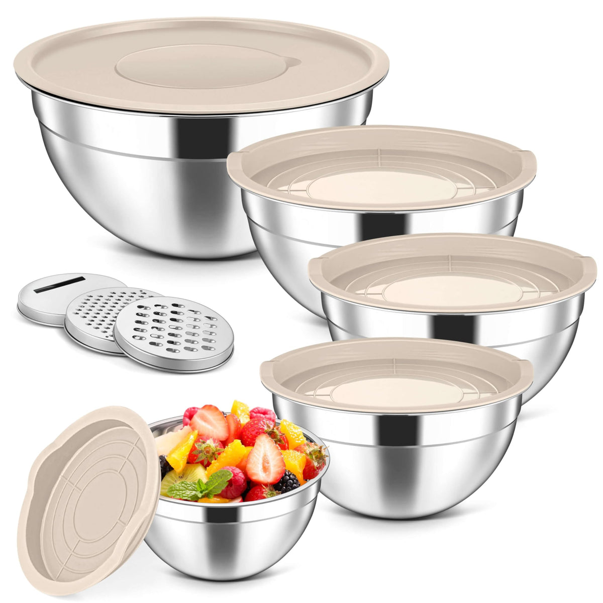 Herogo 4.6qt mixing bowl with lid for versatile prep