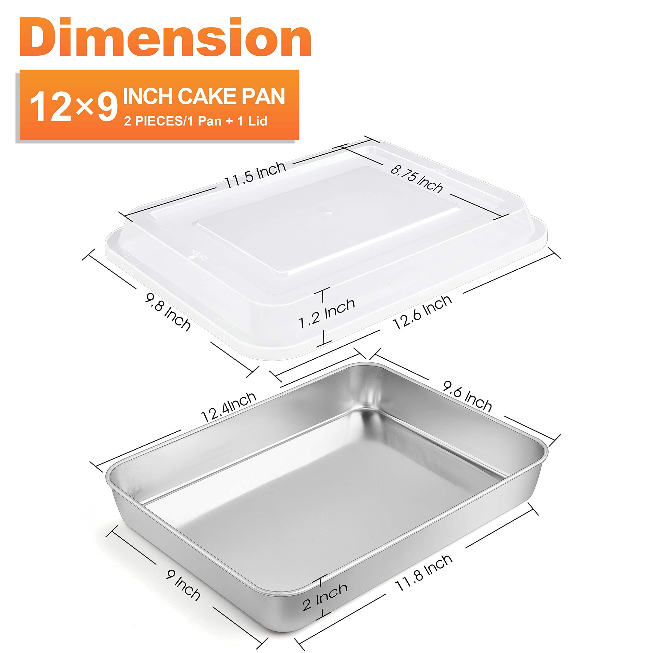 Herogo stainless steel baking pan with brushed finish for durability
