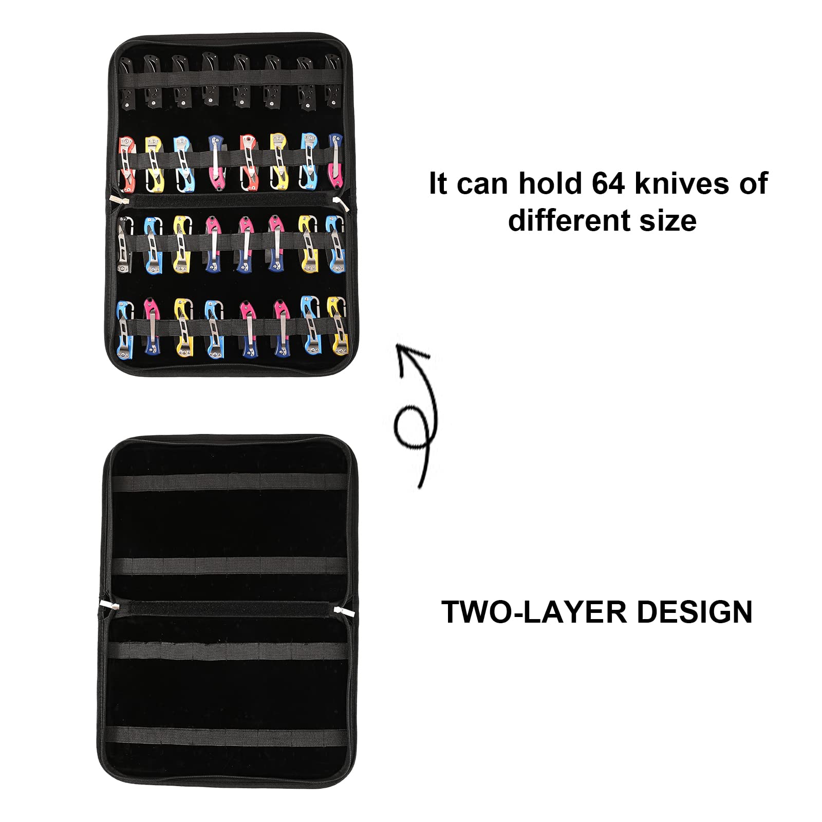 HERSENT folding knife holder in compact roll design for easy transport.