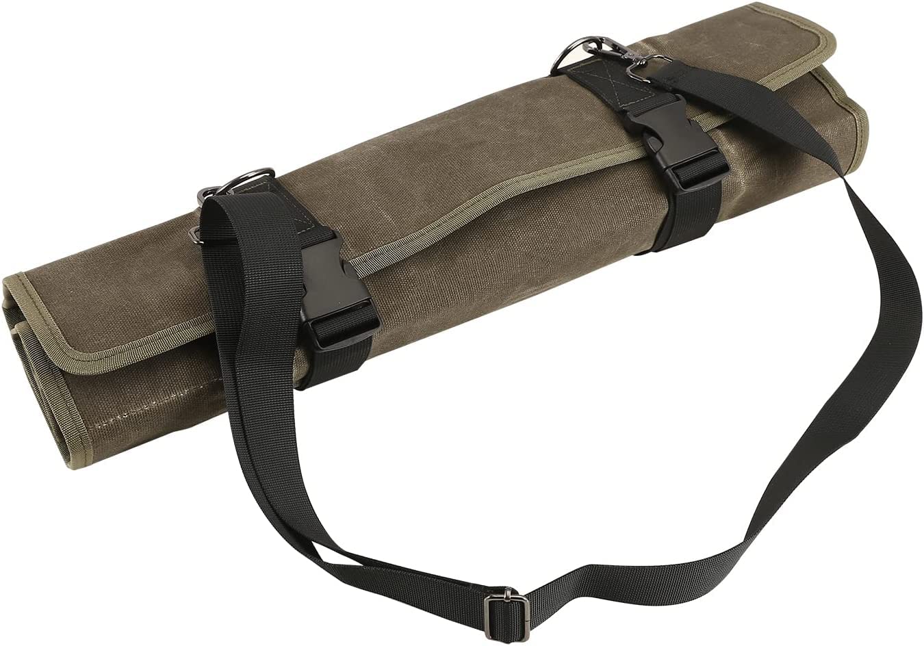 HERSENT sleeve layout close-up highlighting 11 knife slots and space for a sharpener
