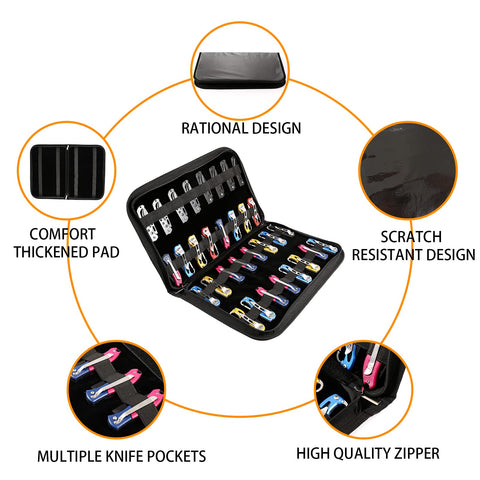 HERSENT knife storage roll showcased for portable outdoor use and travel.