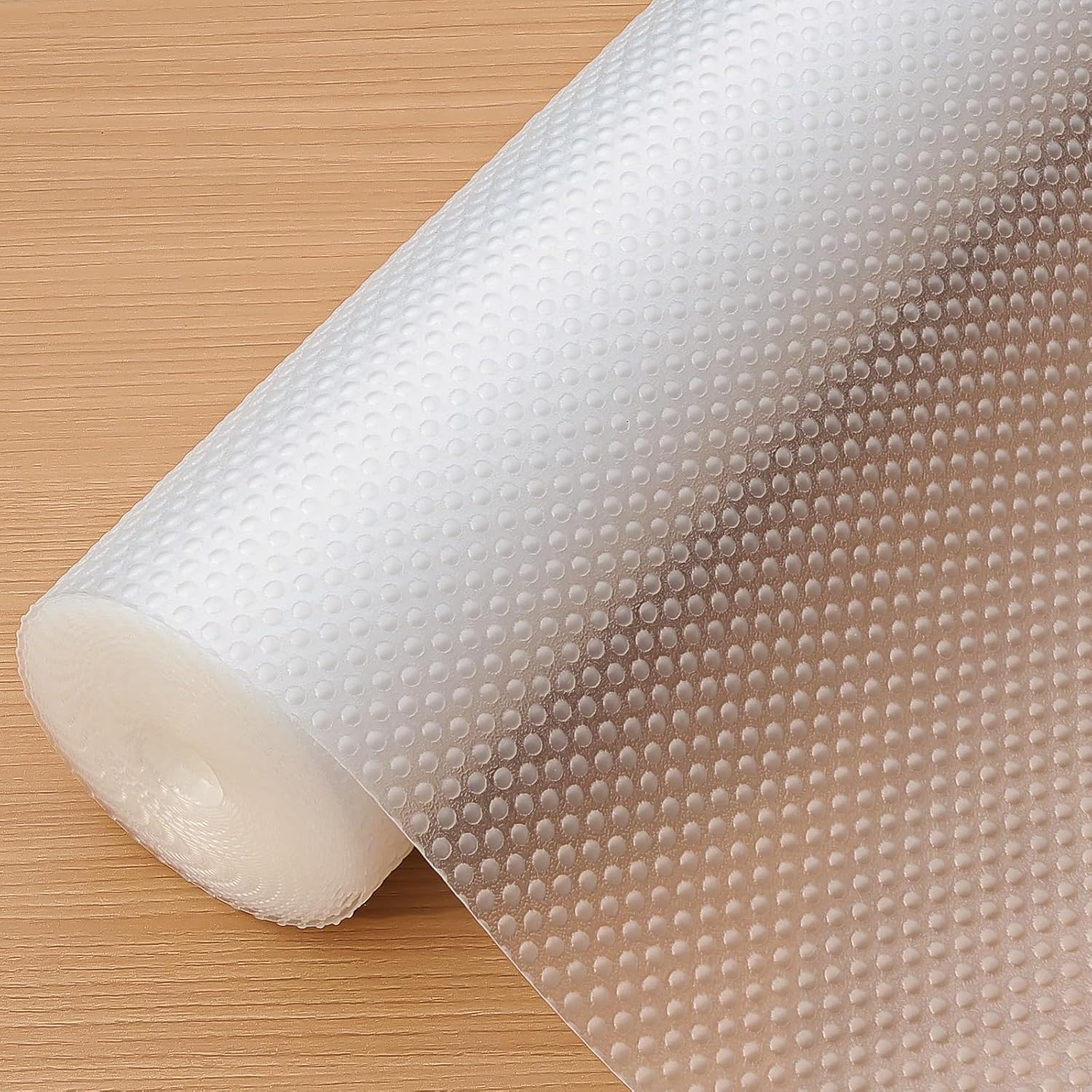 Hersvin shelf liner clear dot pattern protects surfaces and enhances cabinet organization.