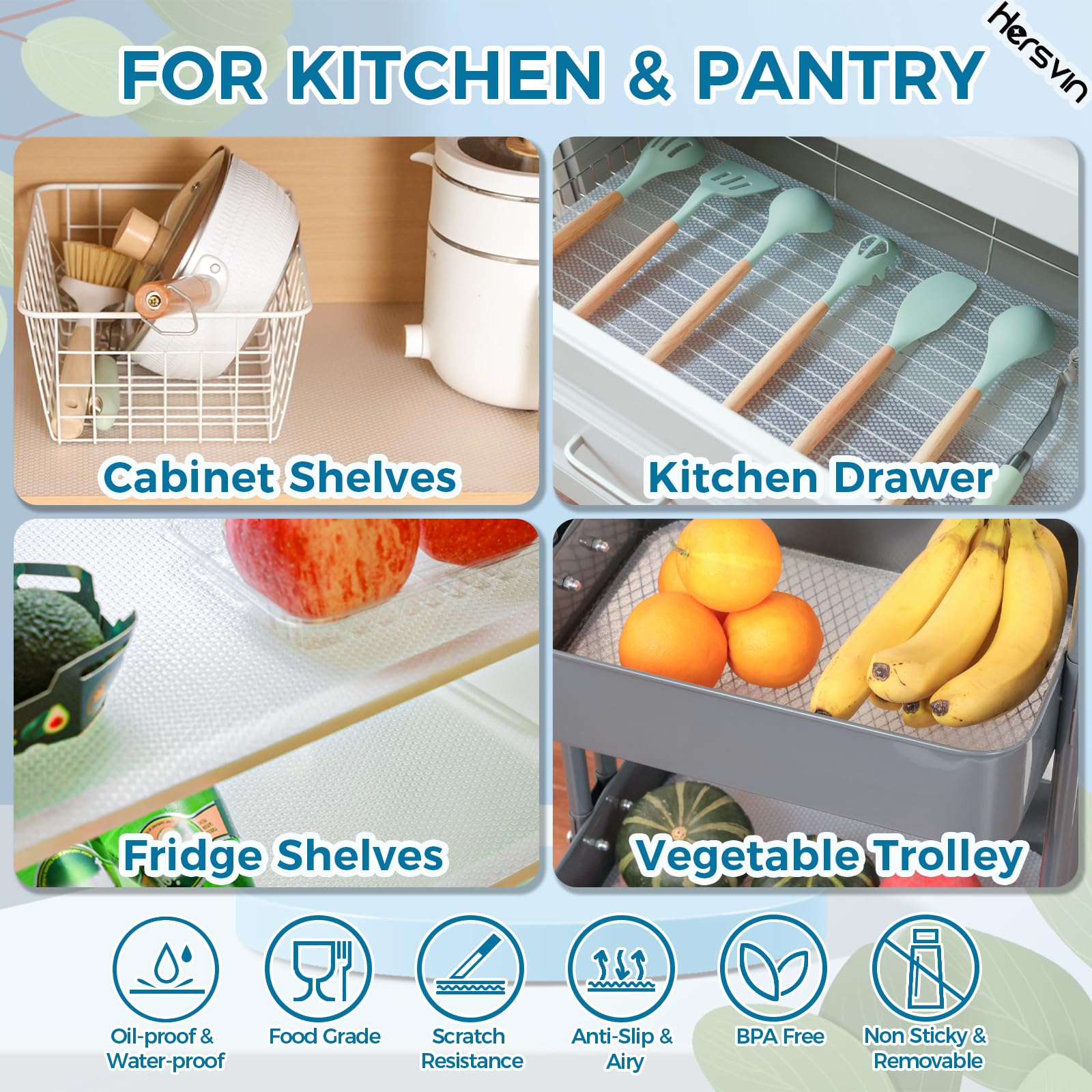 Hersvin liner suitable for wood metal plastic glass surfaces.