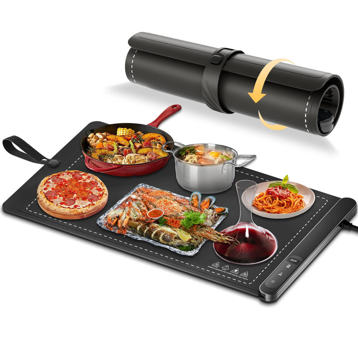 HERTIENDO graphene full surface heating for even warmth across dishes
