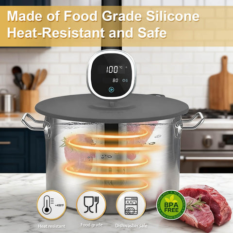 Lid featuring built-in handles for easy lifting and storage.