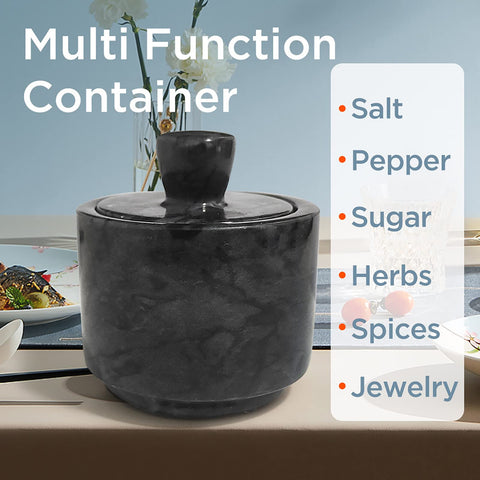 HESHIBI marble container suitable for kitchen and bathroom, highlighting versatile storage.