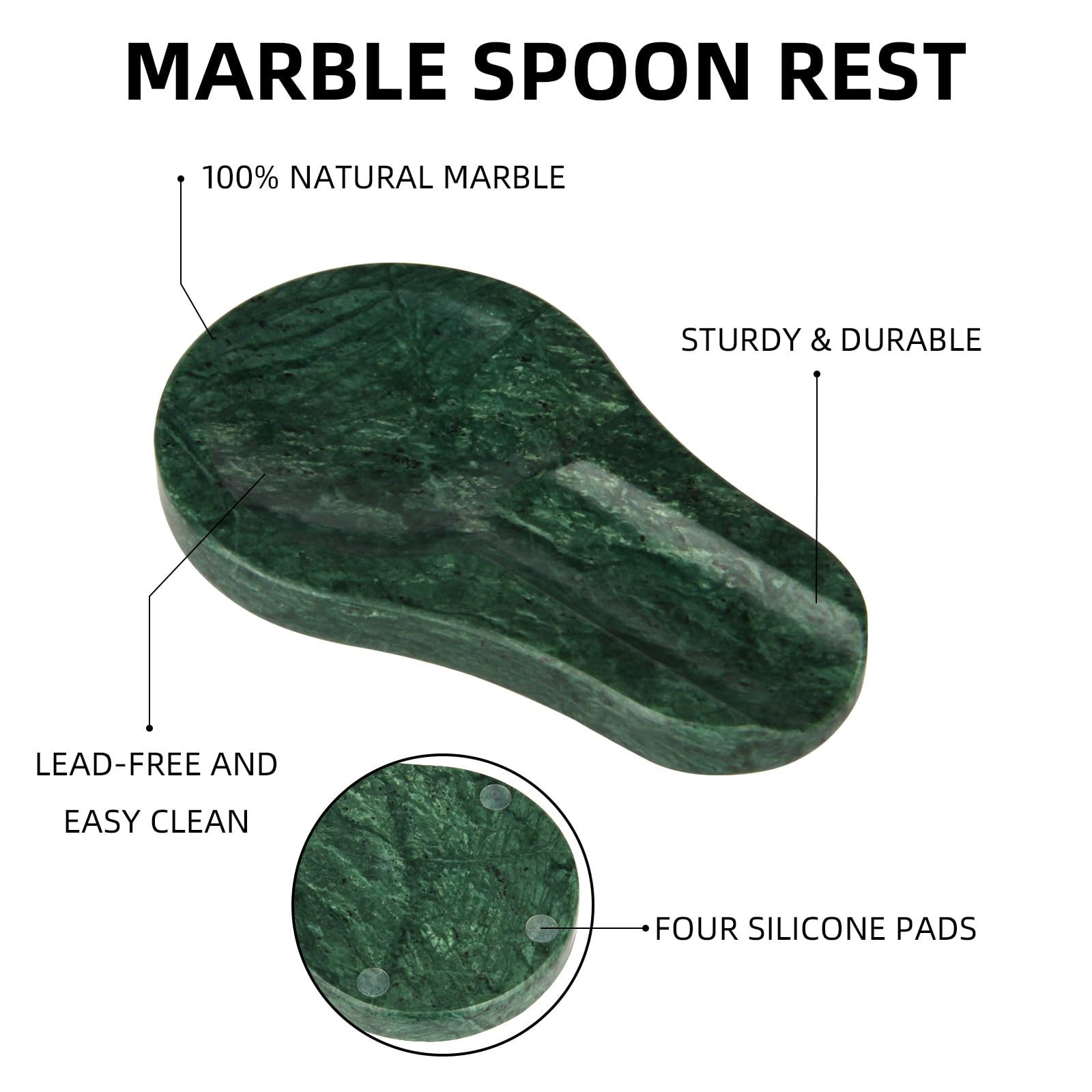 HESHIBI marble spoon rest beside stove for easy access