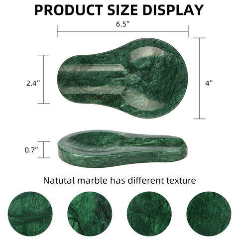 HESHIBI marble spoon rest top view with utensils