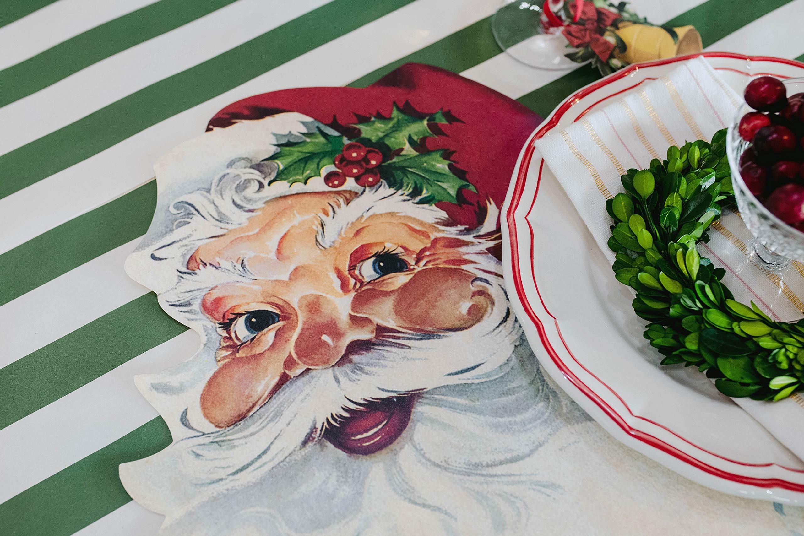 Hester and Cook Christmas dining setup placemats elevate indoor or outdoor meals.