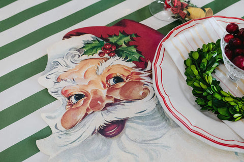 Hester and Cook Christmas dining setup placemats elevate indoor or outdoor meals.