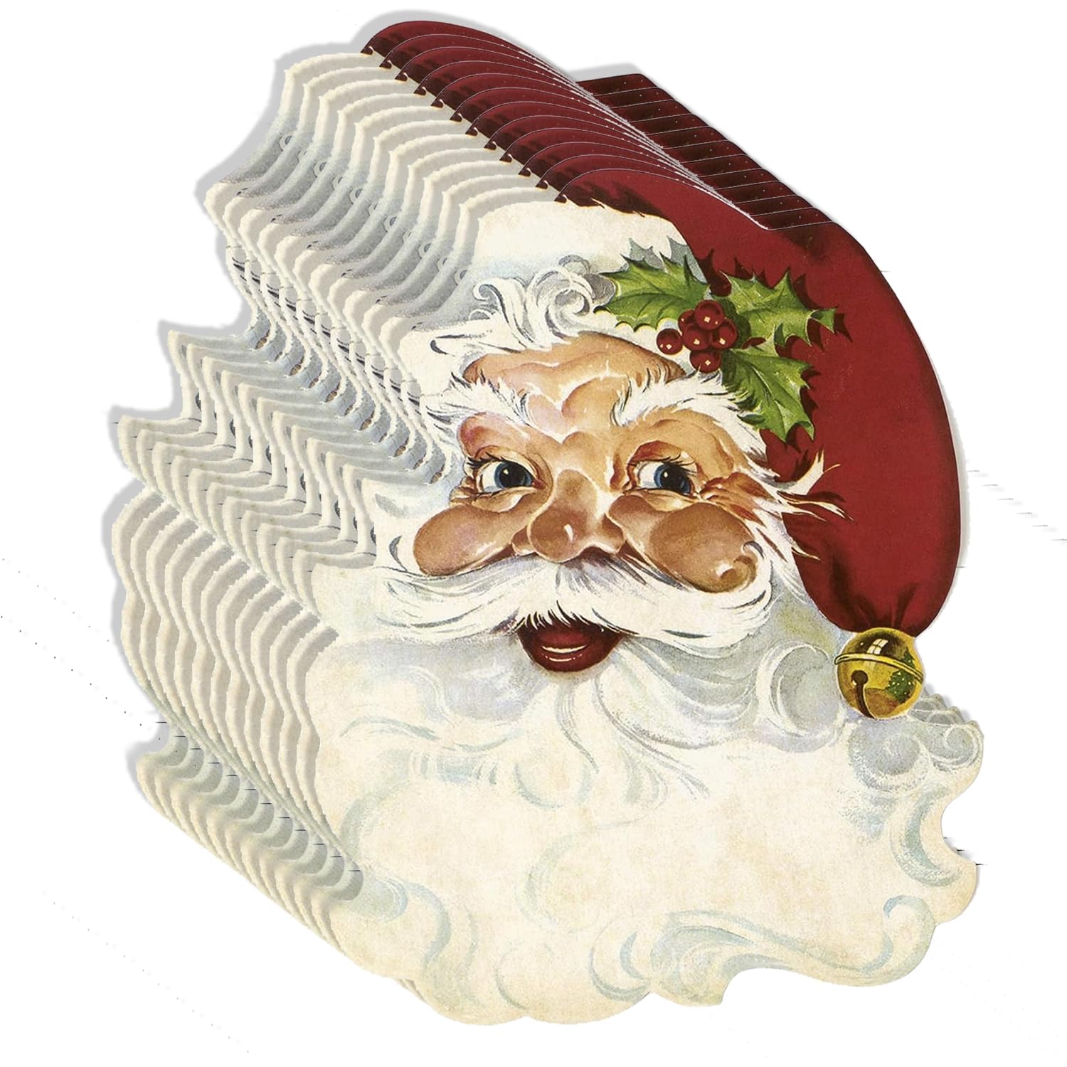 Hester and Cook die-cut Santa placemat sheet adds festive table ambiance.