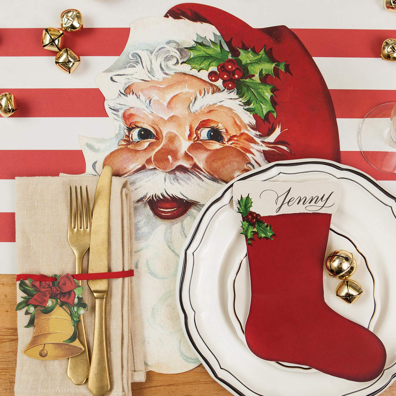 Hester and Cook disposable Christmas placemats pack showcases cheerful, guest-ready dinnerware protection.