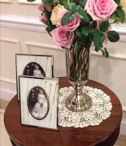 Hetao lace doily on a coffee table adding rustic charm.