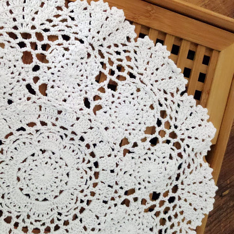 Hetao 100% cotton crochet doily is washable on a gentle cycle.