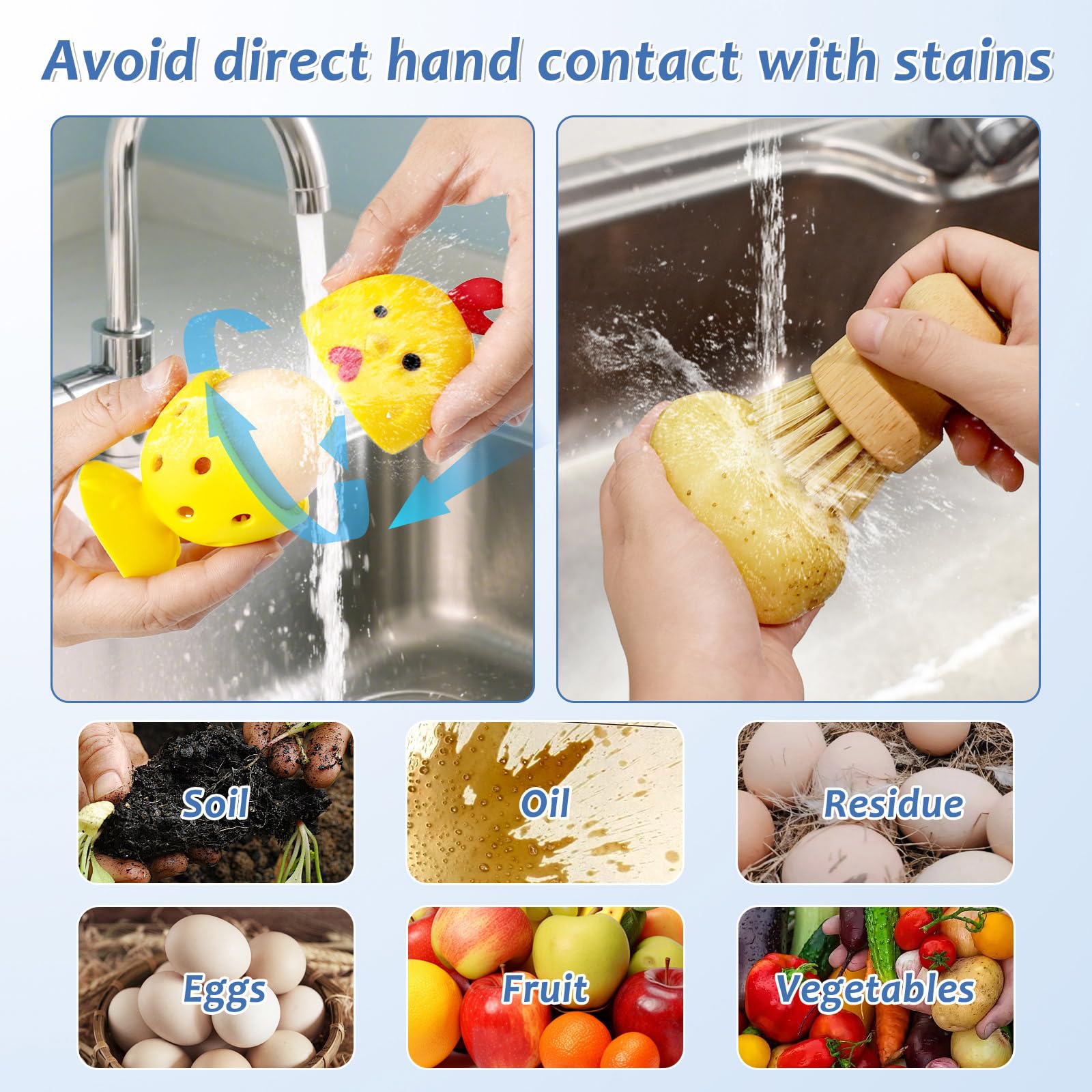 Heuihm rotating scrubber cleans pans and cookware effectively.